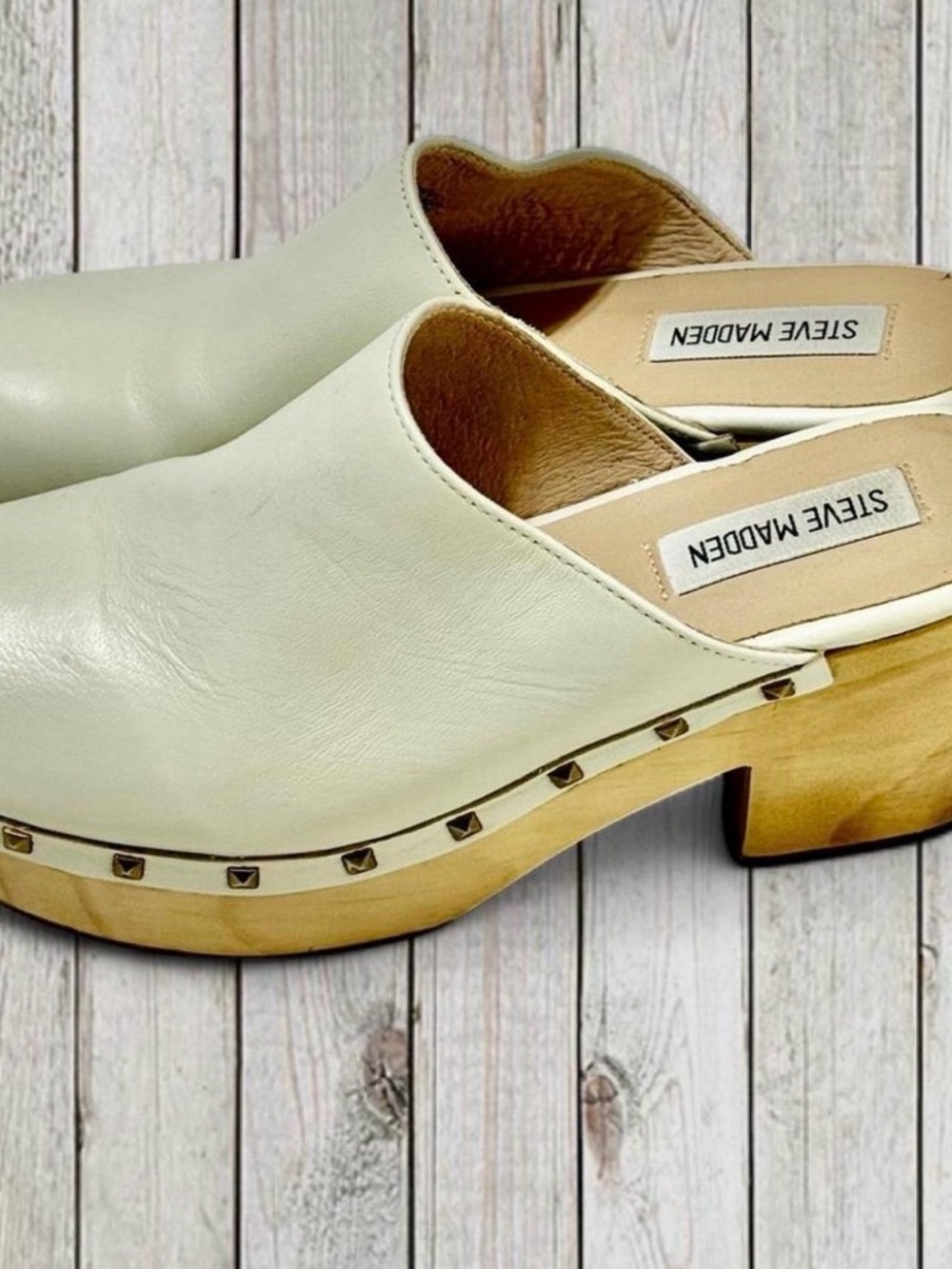 STEVE MADDEN Brooklyn-1 Leather Platform Clog Heels – Size 8.5M - Picture 7 of 9